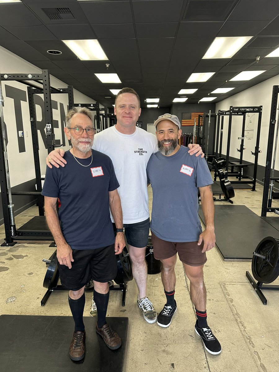 bhenrystrong's tweet photo. Intro to barbells @thestrength_co with @GrantSSC was a blast my pops and I got so much out of the training. Such a great crew and awesome environment. Dad pulled a 225lbs PR too at 76 years young I would say that is a win 🥇 stay strong out there, #doyourfives #trainingcontinues https://t.co/gKTCXVY8mL