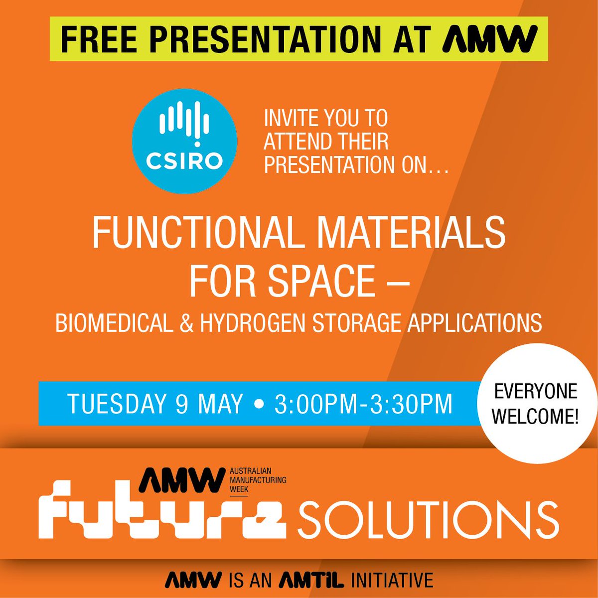 Team at CSIRO is tackling one of the biggest challenges for satellites and spacecraft designers: reducing the effects of space radiation. 

We invite you to attend this knowledge packed presentation and session at AMW 2023.

Visit amw2023.mapyourshow.com/8_0/sessions/s…