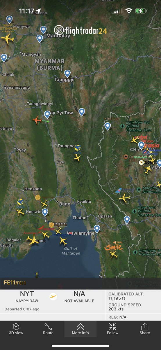 Unidentified Flight from NYT to unknown Location Flight.
#whathappeninginmyanmar