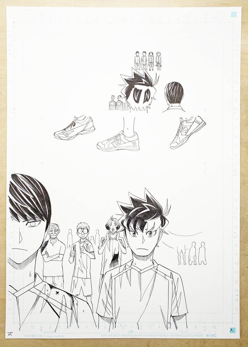 前回のネームと線画と完成原稿。
このシーンは真ん中の足元のコマでいい間が取れたかなと思いました。 