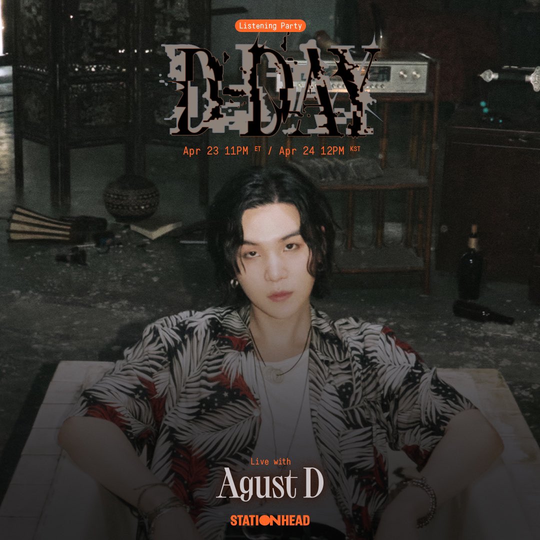 btschilefc's tweet photo. 📌| Oficialmente ha comenzado el 'listening party' enfocado en #D_DAY de #SUGA en la plataforma de STATIONHEAD.

🖇️: [https://t.co/PNUaXddBSM]

@BTS_twt 
#BTS #BTSSUGA #ARMY #AgustD #BTSARMY #BTS9thAnniversary 

-🕘 https://t.co/nL4ZlcQXpe
