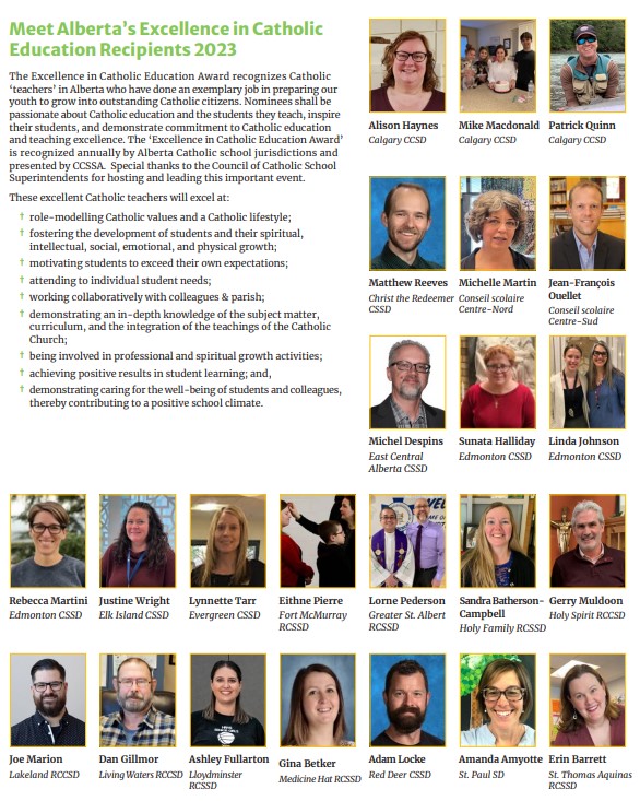 GrACE4cathed's tweet photo. Meet Alberta's Excellence in Catholic Education recipients.  Way to go!  #iBelieveinCatholicEd https://t.co/BJzaolV8yQ