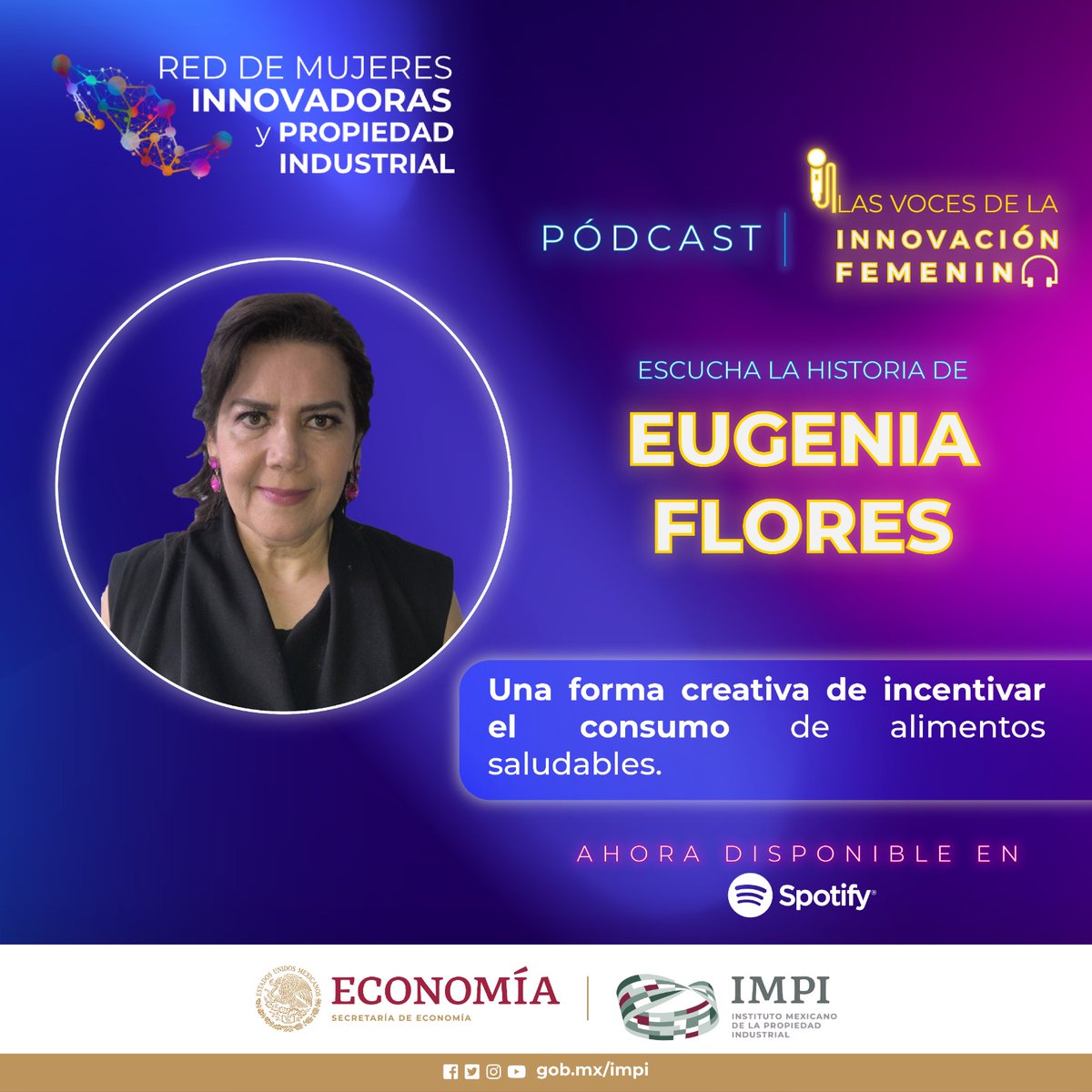 IMPI_Mexico's tweet photo. Conoce a Eugenia Flores, emprendedora mexicana que, gracias a la planeación, logró posicionar su marca y distribuir sus productos en más de 300 establecimientos. Escucha el pódcast "Las voces de la innovación femenina" y conócela. 👉 https://t.co/mEBP72aJpy https://t.co/1ayTaiL5Wk