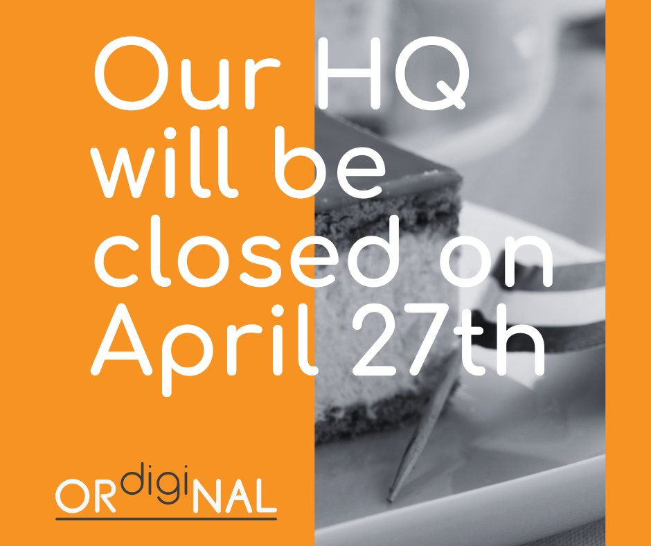 Just a heads up that our headquarters will be closed this Thursday, April 27th, for Koningsdag. If you need to place an order with us, get it in before Wednesday, April 26th so we can process it before the holiday.