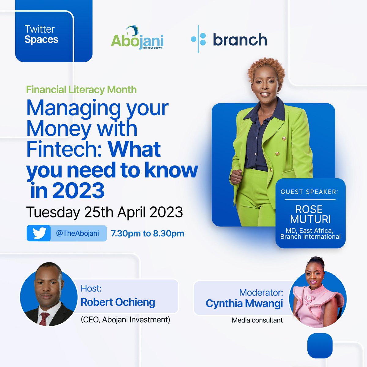 branchkenya_'s tweet photo. Stay ahead of the game and take control of your finances💰💻!
Join our #TWSpace tomorrow to get expert tips for a successful financial future! #BranchMFB #BranchLoans #BranchSavings
@TheAbojani @RoseMuturi_1 https://t.co/yU5mIHcXvl