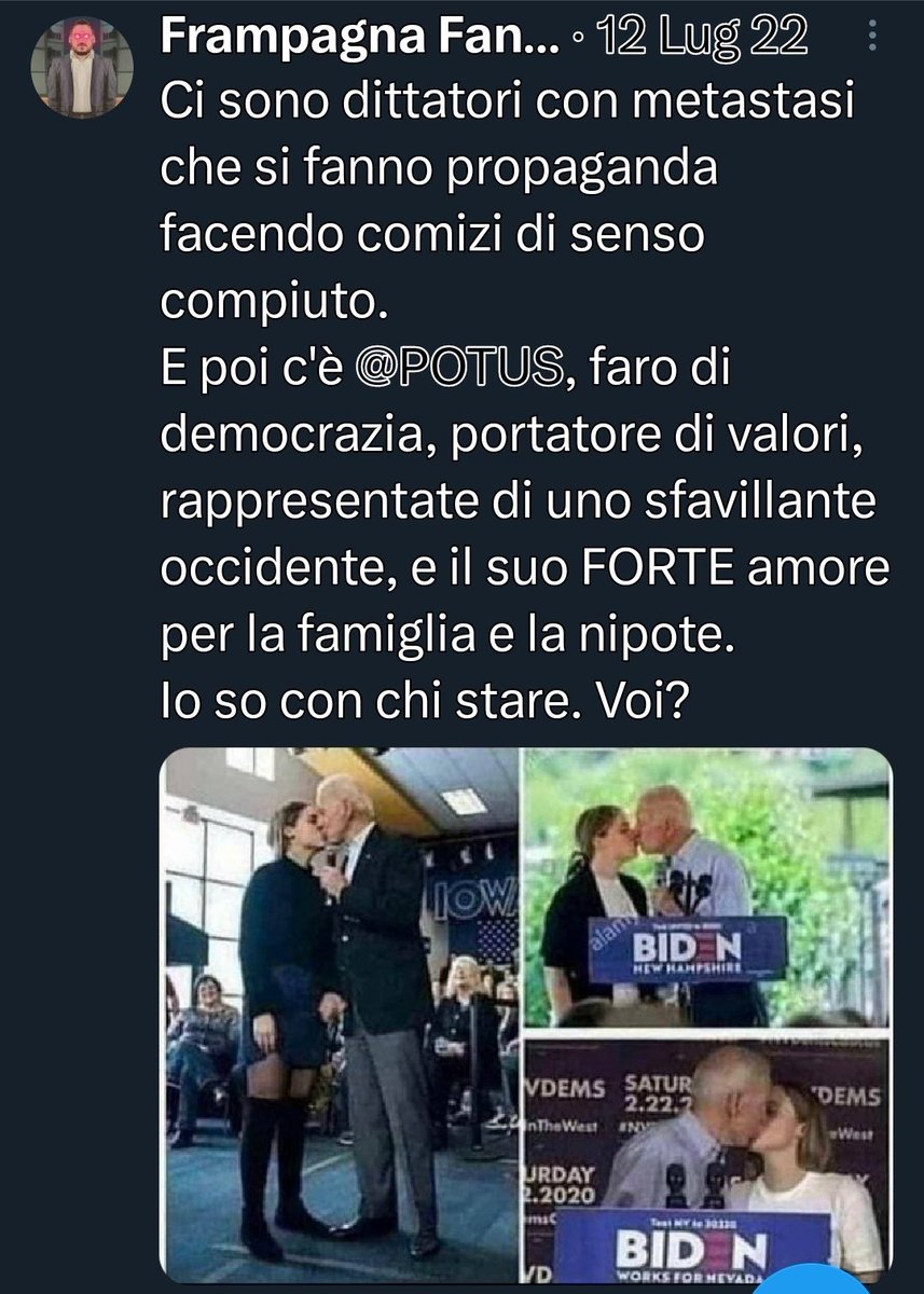 Purtroppo l'ottimo Campesco, anti woke e forse novacchese, si è ritirato in provvisorio riposo dall'estate 2022, lasciando però questo dolce ricordo su come è bello essere 'amorevoli' (sigh!) nonni.
Non ci resta che riderci sopra. Una risata li seppellirà. 🙈😅😅😅