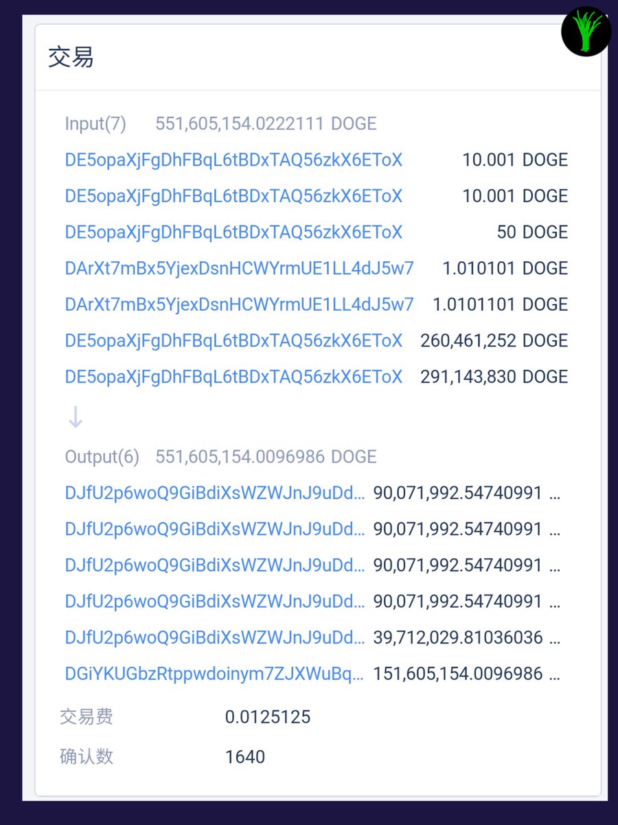 排名第2的狗狗币地址是币安最大的冷钱包DE5opaXjFgDhFBqL6tBDxTAQ56zkX6EToX 昨天此钱包转移了5.51亿枚狗狗币到币安热 钱包DJfU2p6woQ9GiBdiXsWZWJnJ9uDdZfSSNC 交易哈希：  ab0a9866627d82a6911f9406f17bddbab8ec8931cf20fbf0fc649aa609344e7e #