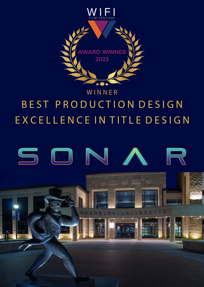 James Hughes (@thejameshughes) on Twitter photo Honoured by the double win for <a href="/sonarfilm/">SONAR</a> at the <a href="/wififestival/">WIFI Film Festival</a> at <a href="/WashburnUniv/">Washburn University</a> in Kansas.
This is the second consecutive year winning Excellence in Title Design, after ‘When the Rain Sets In’ won the same award there last year.
#director #producer Honoured by the double win for <a href="/sonarfilm/">SONAR</a> at the <a href="/wififestival/">WIFI Film Festival</a> at <a href="/WashburnUniv/">Washburn University</a> in Kansas.
This is the second consecutive year winning Excellence in Title Design, after ‘When the Rain Sets In’ won the same award there last year.
#director #producer
