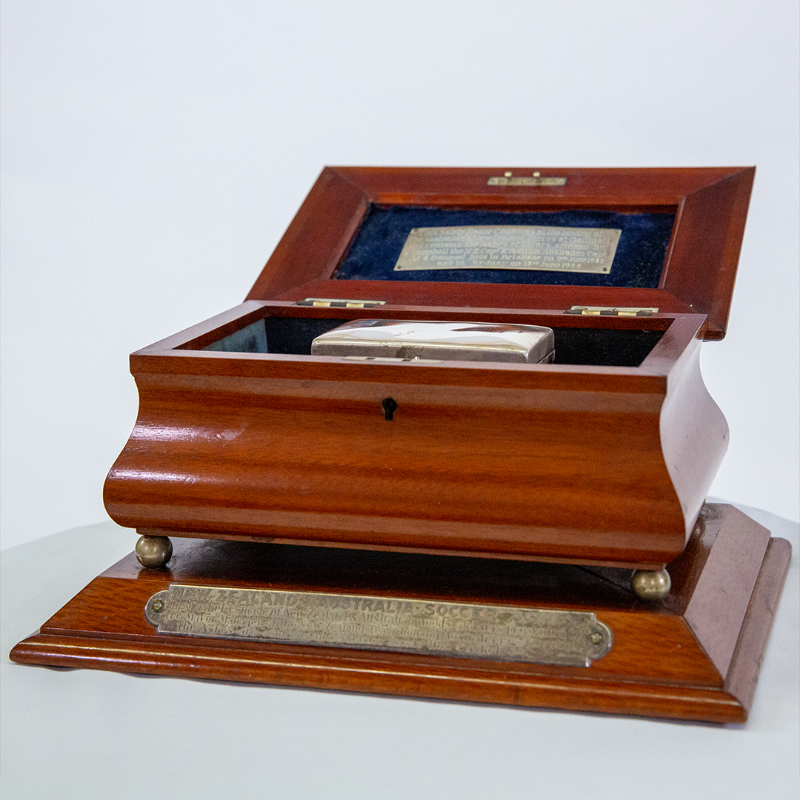 Socceroos's tweet photo. Just in time for #ANZACDay... a very special piece of our history has been uncovered! 🙌

Find out more about the century-old Soccer Ashes trophy, which had been missing for almost 70 years 😲