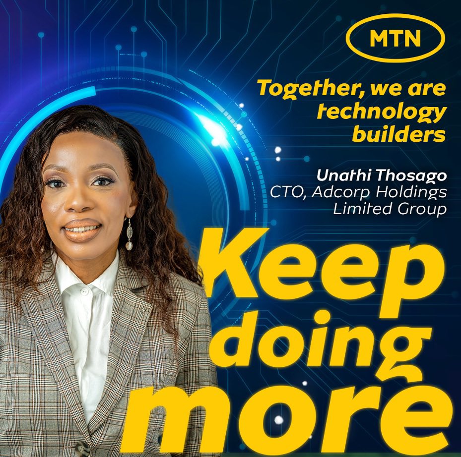 MTN Business SA (@mtnbusinessza) on Twitter photo Who says there isn't enough room for women in technology to succeed? <a href="/AdcorpGroup/">Adcorp Group</a>’s Chief Technology Officer Unathi Thosago is one of several #WomenInTech that are #DoingMore. For additional information, go to bit.ly/41SWQCo. Who says there isn't enough room for women in technology to succeed? <a href="/AdcorpGroup/">Adcorp Group</a>’s Chief Technology Officer Unathi Thosago is one of several #WomenInTech that are #DoingMore. For additional information, go to bit.ly/41SWQCo.