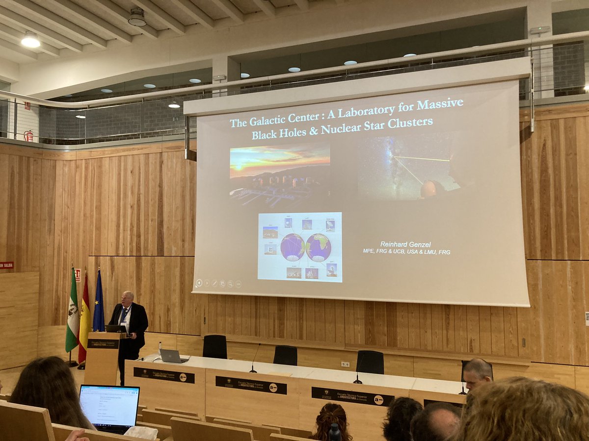 ProfSeraMarkoff's tweet photo. Exciting start to the 2023 Galactic Center Workshop in Granada with talks by Physics Nobel winner Reinhardt Genzel and @DarylHaggard for @ehtelescope! https://t.co/Aoe85sPmJl