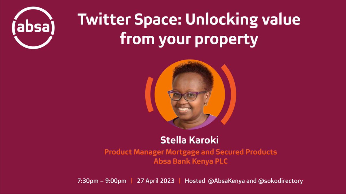 Tune in to discuss more on this @AbsaKenya #AbsaHomeLoan x.com/i/spaces/1vogw…