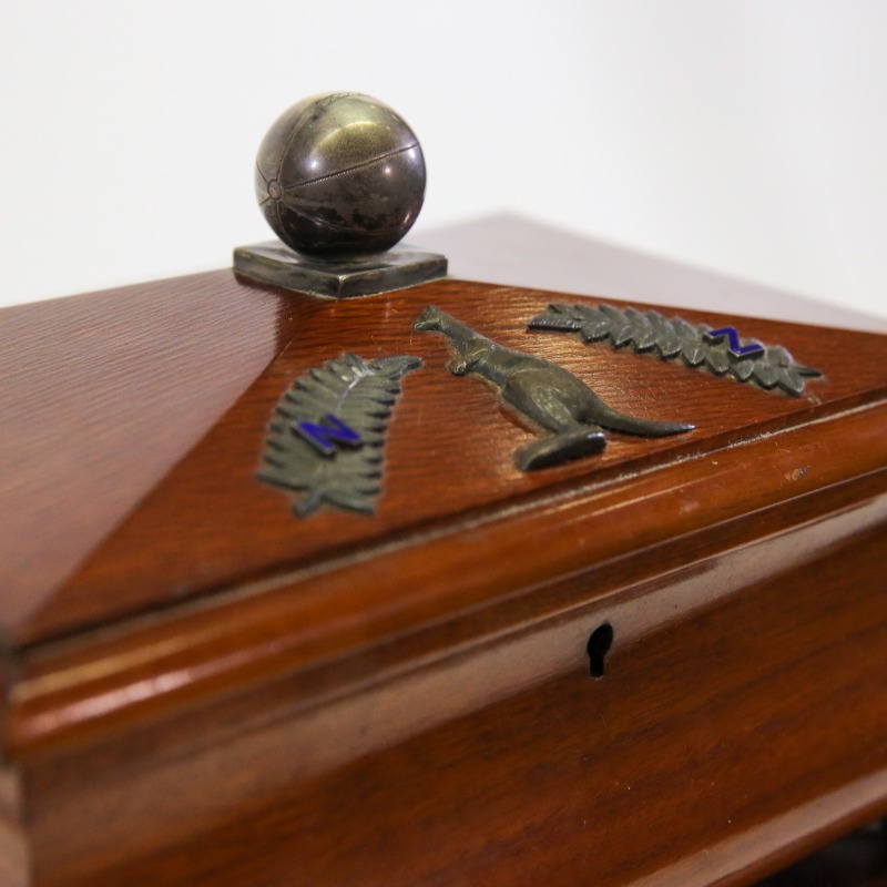 Socceroos's tweet photo. Just in time for #ANZACDay... a very special piece of our history has been uncovered! 🙌

Find out more about the century-old Soccer Ashes trophy, which had been missing for almost 70 years 😲