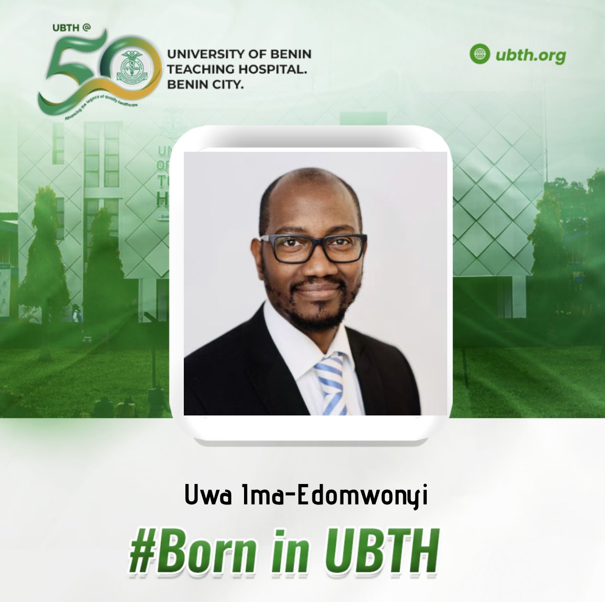 uwa_ie's tweet photo. Celebrating UBTH@50
Congratulations @ubthng 🎉
I was born here….
Went to Medical school here….
Did my Housemanship here….
A great and wonderful hospital and healthcare institution!
#BornInUBTH
#UBTHat50
#UBTHLegacy
#UBTHCommunity
#UBTHPride https://t.co/1hD3so3RVJ