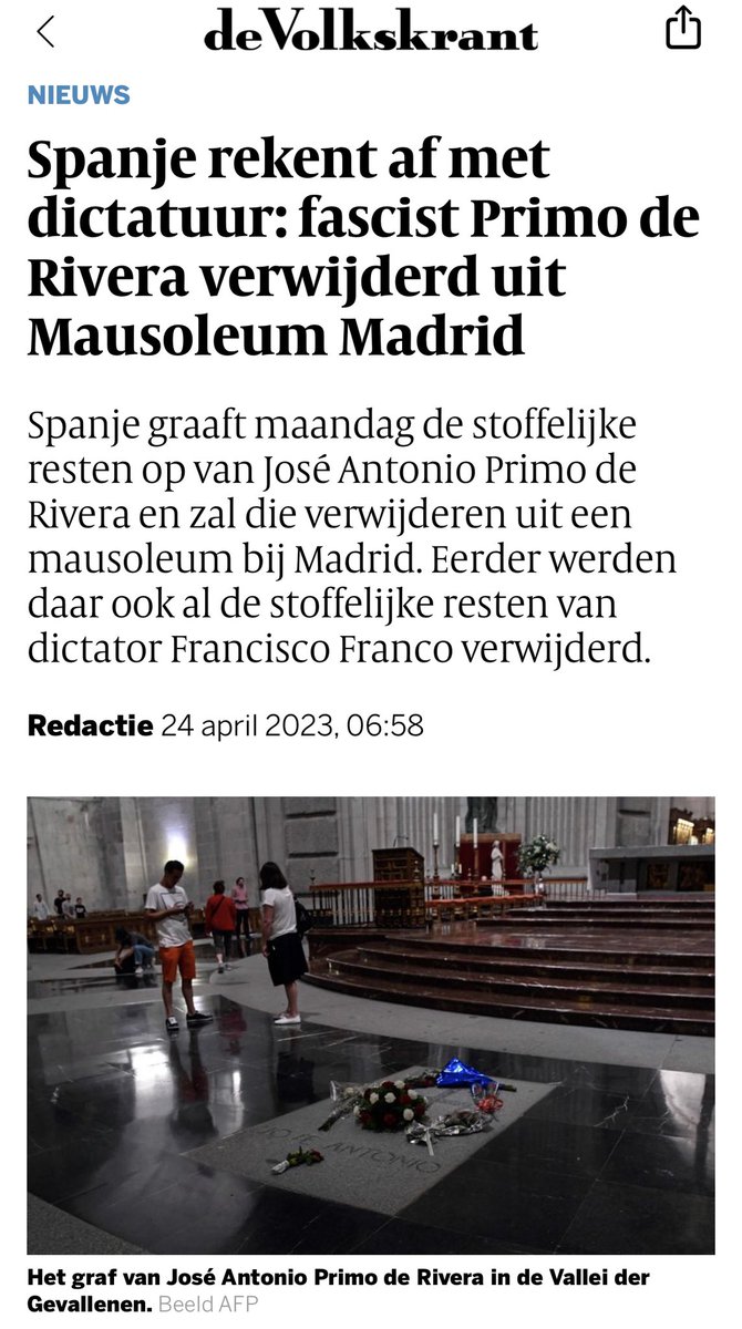 Isdatnouwelzo's tweet image. In 2007 bezocht ik het Mausoleum in de Vallei van de Gevallenen en lagen beiden er nog. Als anti-fascist toch onder de indruk, omdat je de omvang en betekenis van de gebeurtenissen in Spanje dan beter voelt en begrijpt. Hadden het van mij niet hoeven ruimen. #PrimodeRivera