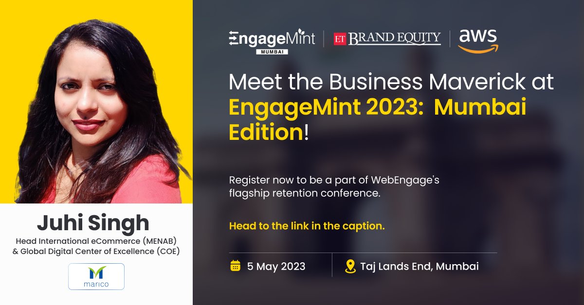 WebEngage's tweet image. Gear up to gain new knowledge and refine your existing skills from the brightest minds in the field.

#EngageMint #RetentionSimplified 🚀 #WebEngage