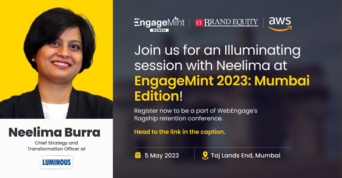 WebEngage's tweet image. Gear up to gain new knowledge and refine your existing skills from the brightest minds in the field.

#EngageMint #RetentionSimplified 🚀 #WebEngage