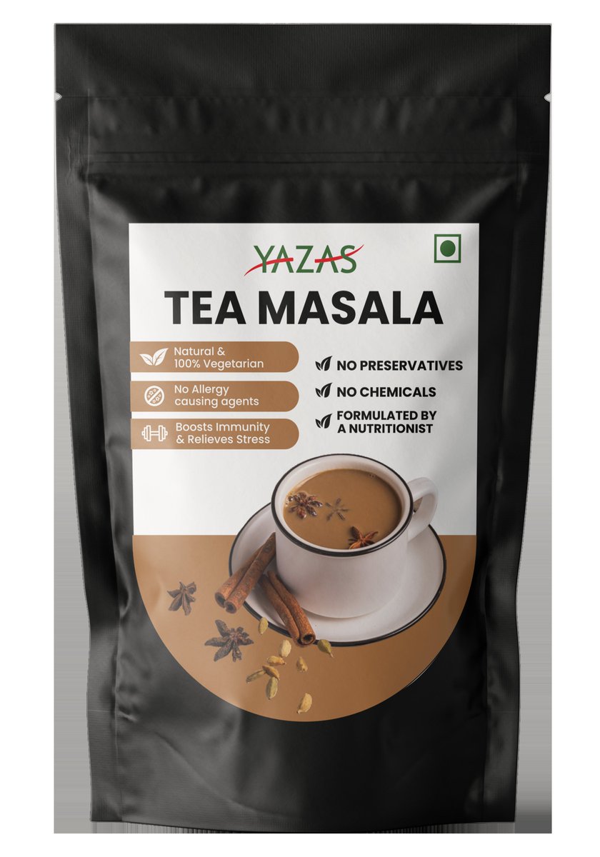 YazasFood's tweet photo. TEA MASALA☕

-Natural &amp; 100% Vegetarian🌱
-No Allergy causing agents
-Boosts immunity💪&amp; Relieves Stress😌

"No Preservatives"
"No Chemicals"
"Formulated by a Nutritionist"👩🏻‍⚕️🥗

#Tea #TeaMasala #TeaPowder #Yazas #YazasFoods #BoostsImmunity #Natural https://t.co/yrpdYx1m5B