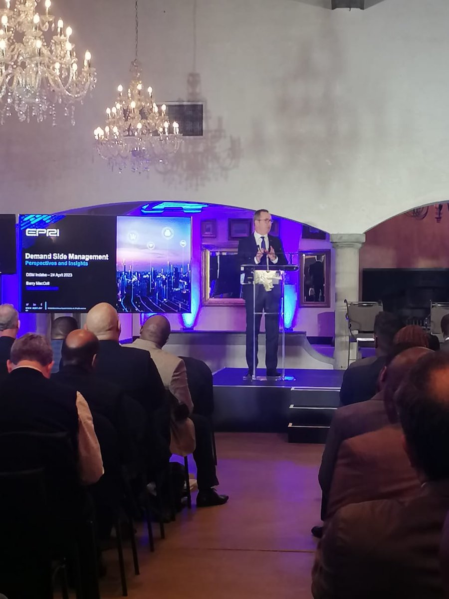 Eskom_SA's tweet photo. Barry Maccol from @EPRINews "How do you plan for the future? You design it. The same is true for our energy future." #DSMIndaba https://t.co/BoIZXmohLK