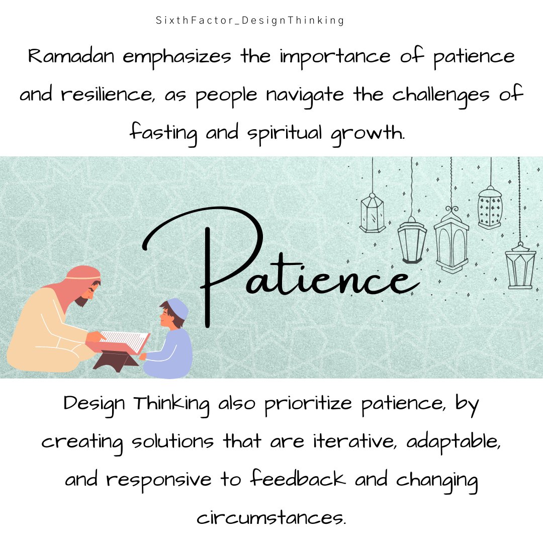 SF_DesignThink's tweet image. Embracing Patience as a Path to Success and Growth. Finding Strength in Patience.
#sixthfactor #sixthfactordesign #sixthfactordesignthinking #designthinking #designsprint #designsprintersuae #dubaidesign #designtipsandtricks #design #designuae #Ramadan #creativty #Patience