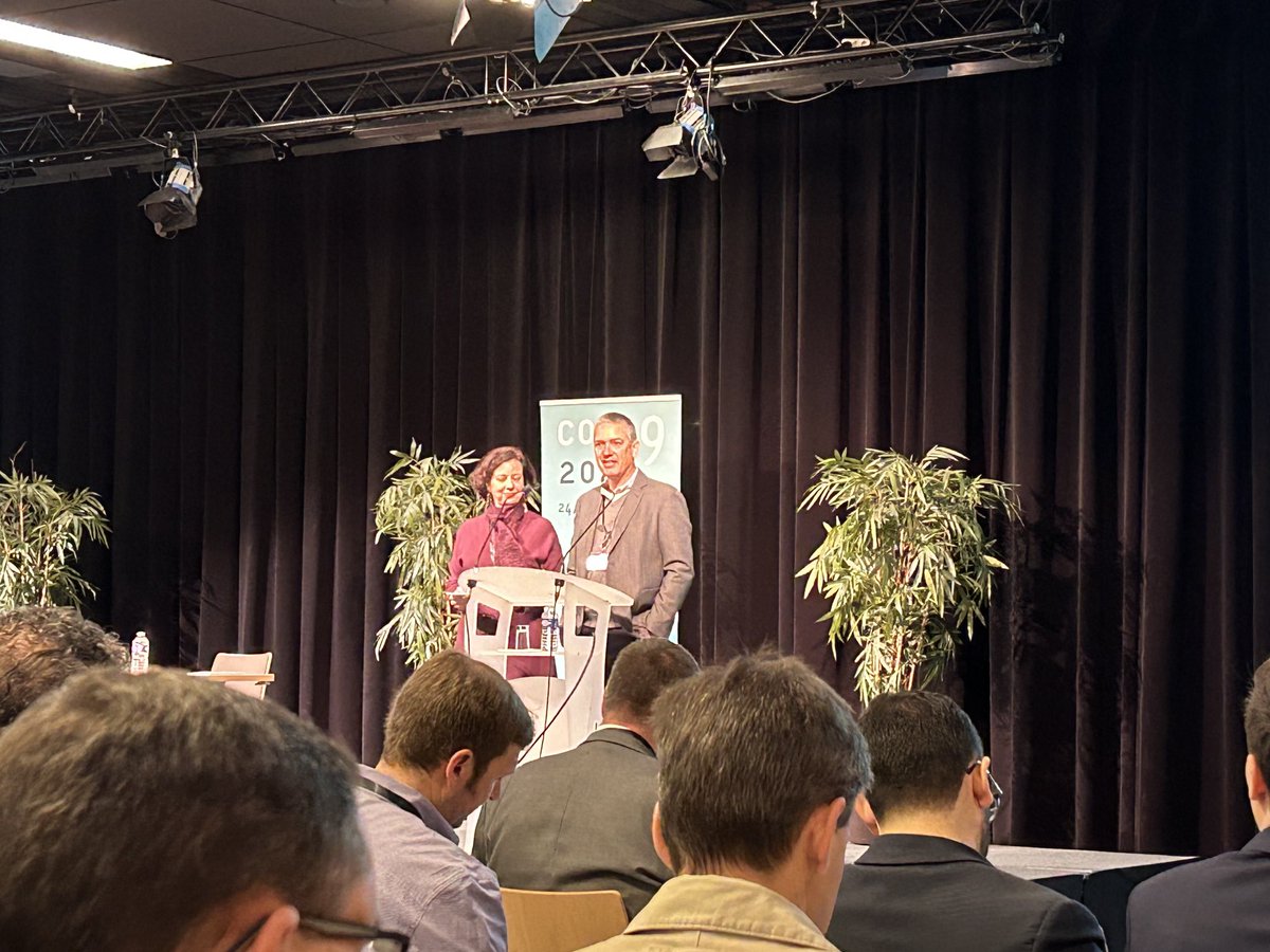 debbiesilvester's tweet photo. The 9th Congress on Ionic Liquids has begun in Lyon, France 🇫🇷. Margarida Costa Gomes and Agilio Padua welcome the attendees to the Espace Tete d’Or for 5 days of ionic liquid research! 
#ionicliquids #coil9 https://t.co/7EZlRdTKHN