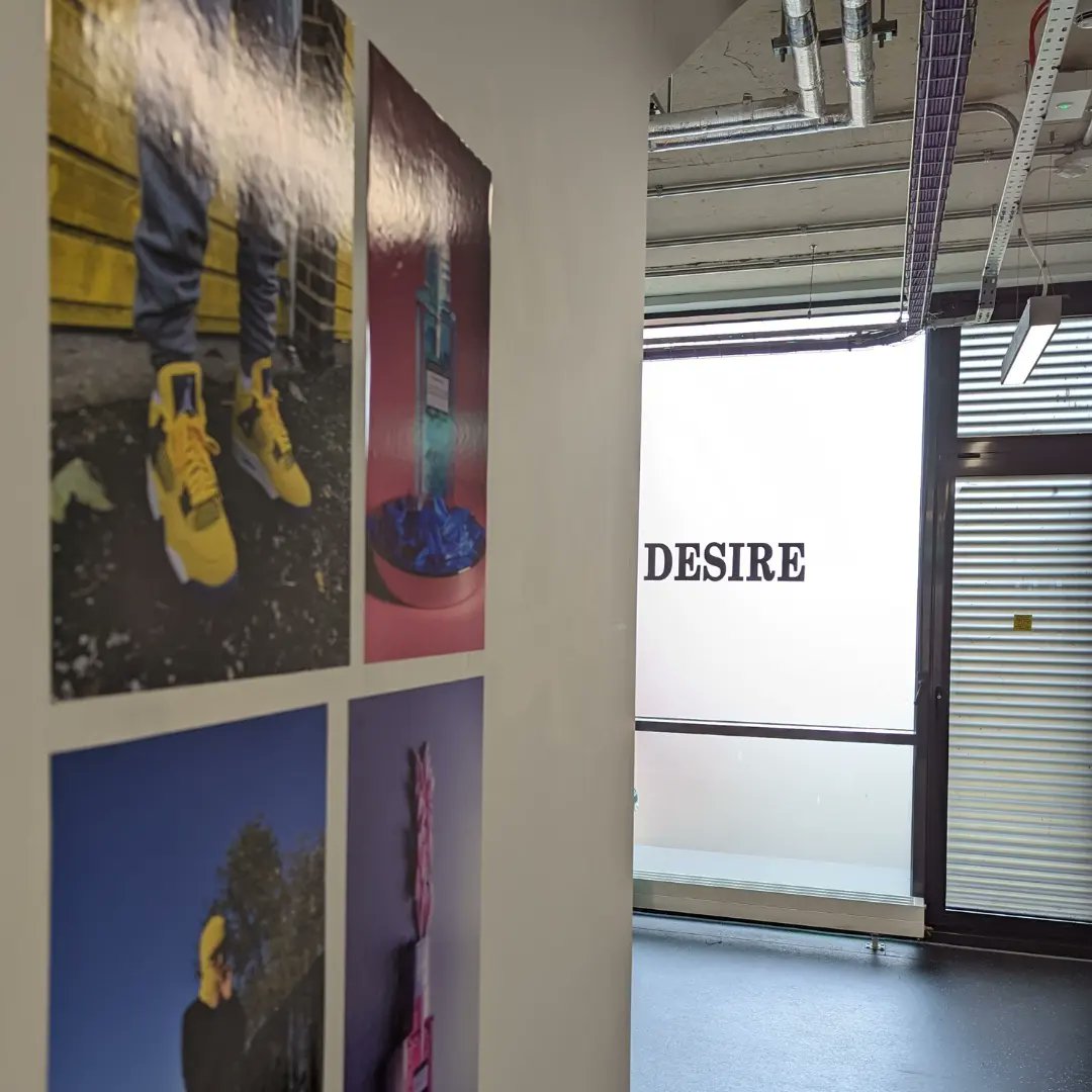 CCCU_Culture's tweet photo. Year 2 Photography students have curated and installed 'DESIRE' as part of their curatorial studies. See how they've carefully chosen to display their work on the first floor of the Daphne Oram (outside the photography studios) #mycccu https://t.co/qq7cMf2DA2