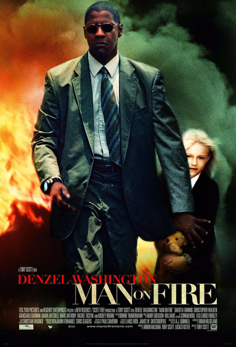 🎬MOVIE HISTORY: 19 years ago today, April 23, 2004, the movie ‘Man on Fire’ opened in theaters!

#DenzelWashington #DakotaFanning #RadhaMitchell @MarcAnthony #ChristopherWalken #GiancarloGiannini #RachelTicotin #JesusOchoa #MickeyRourke #TonyScott