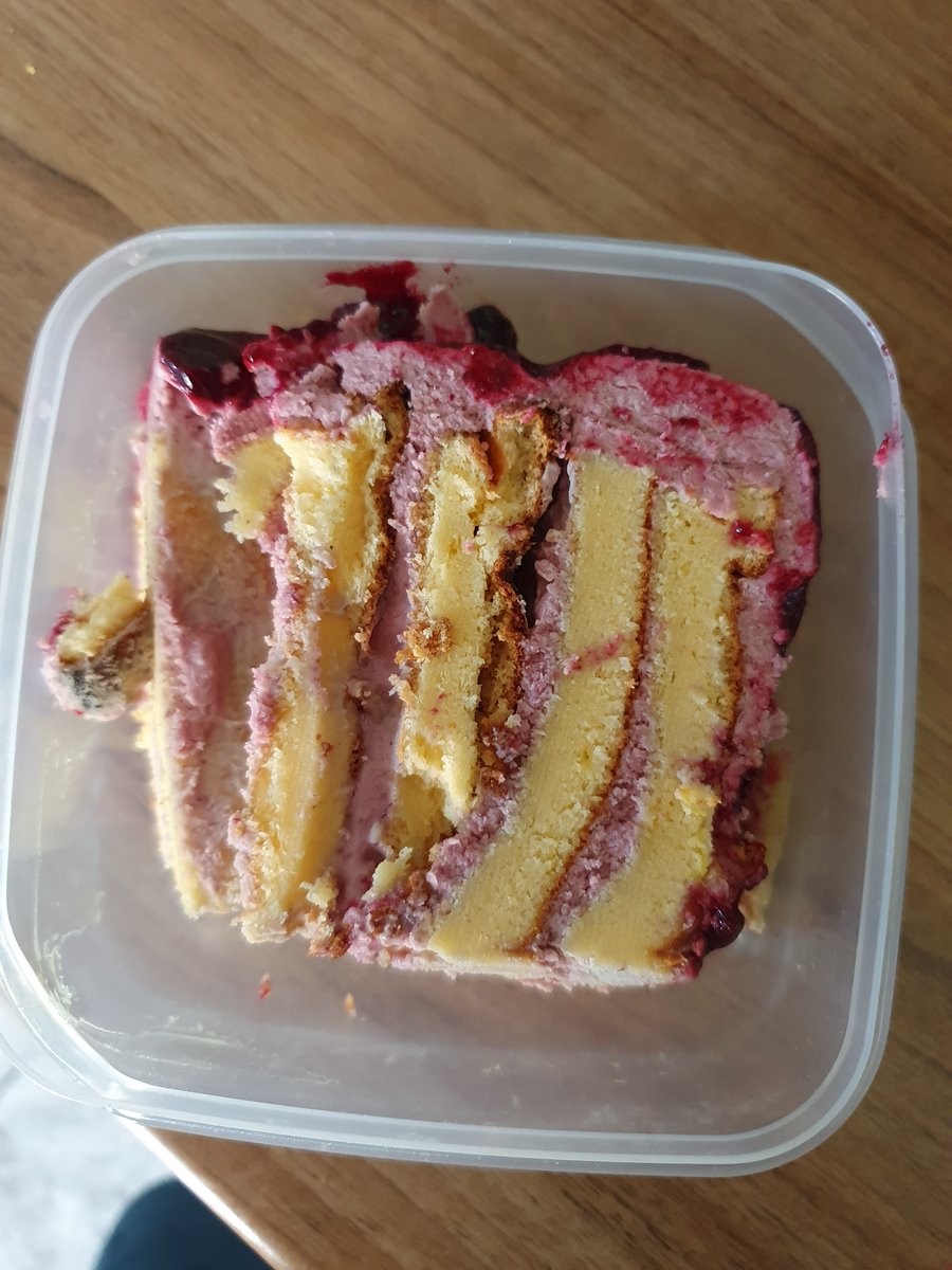 Blackcurrant and lemon stripe cake with French buttercream. This #AdventureInCake felt like an #AdventureInScience- I've never made an egg-based buttercream before (used hot sugar to cook the eggs).