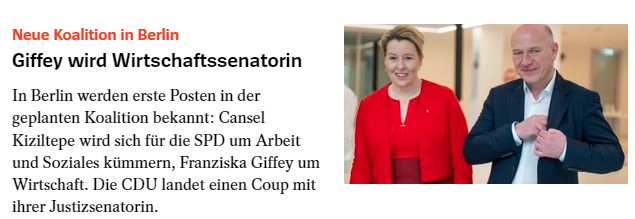 Bei hervorragender Leistung werden #Berufspolitiker stets auf prestigeträchtige #Versorgerposten Nach #Abwahl versetzt. So darf Ex-BM #Giffey aus #Berlin jetzt weiterhin hoch dotiert als #Justizsenatorin dabei helfen, #Berlin richtig sicher zu machen. 👏shorturl.at/bCP38