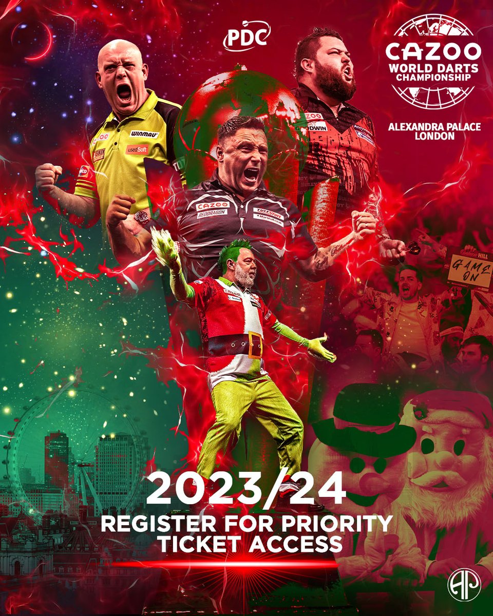 Register now for ticket updates for the 2023/24 World Darts Championship! 🎟 - bit.ly/AllyPally24