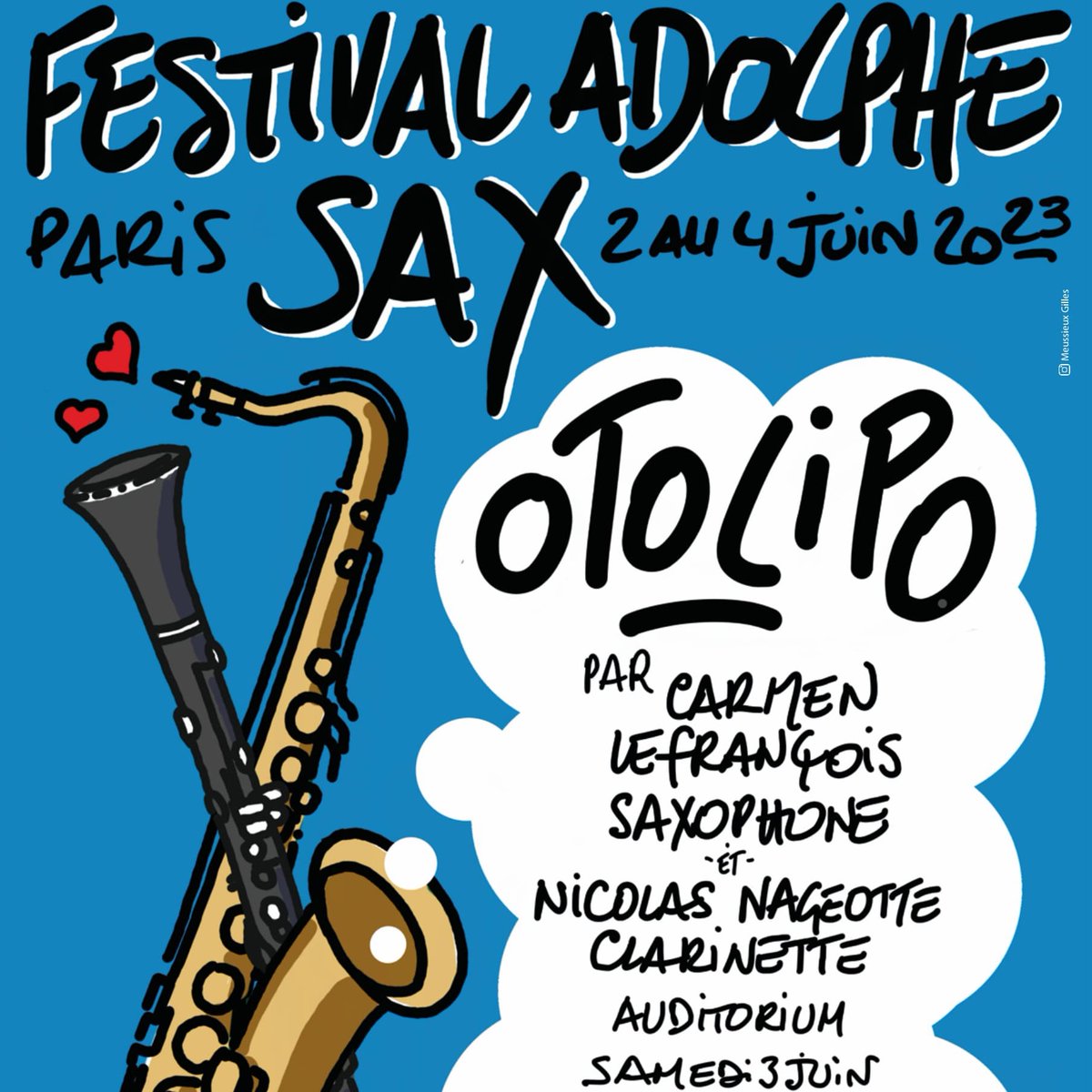 FestivalSax's tweet photo. Sax/clarinette - Clarinette/sax
C'est un concert à la recherche du son nouveau qui vous attend samedi 3 juin après-midi. 
Au saxophone, Carmen Lefrançois et à la clarinette, Nicolas Mageotte : le Duo Otolipo dialoguera dans l'auditorium du Conservatoire du 9e arrondissement. https://t.co/gsygBxGy6C