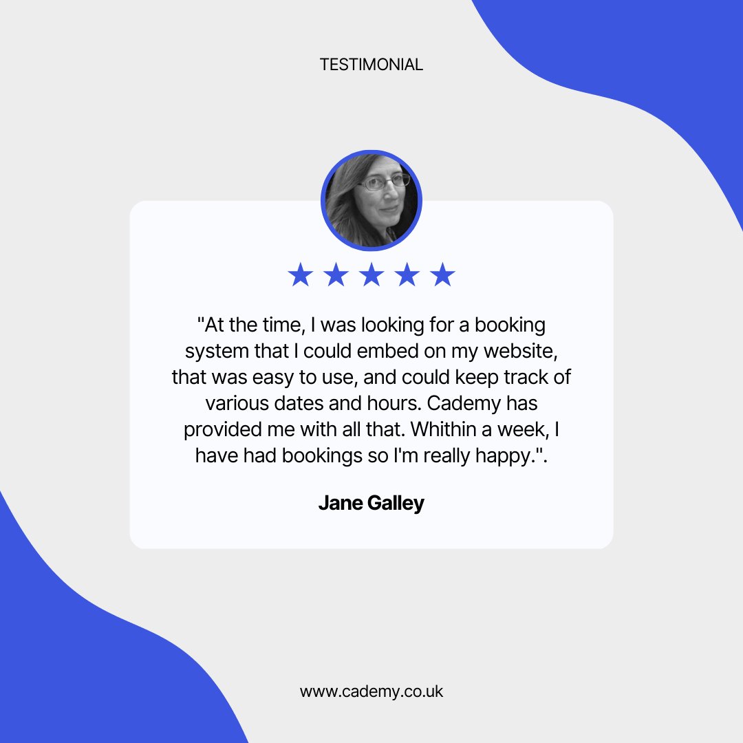 cademy__'s tweet photo. 💙 Appreciation Time: Thank you so much @loopysplace for taking the time to write such a kind review!
#AppreciationTime #CademyTestimonial #CustomerTestimonial #HappyCustomer #Testimonial #CustomerFeedback #CustomerAppreciation #CustomerExperience #TestimonialOfTheDay #Testimony https://t.co/Lb6Aukydem