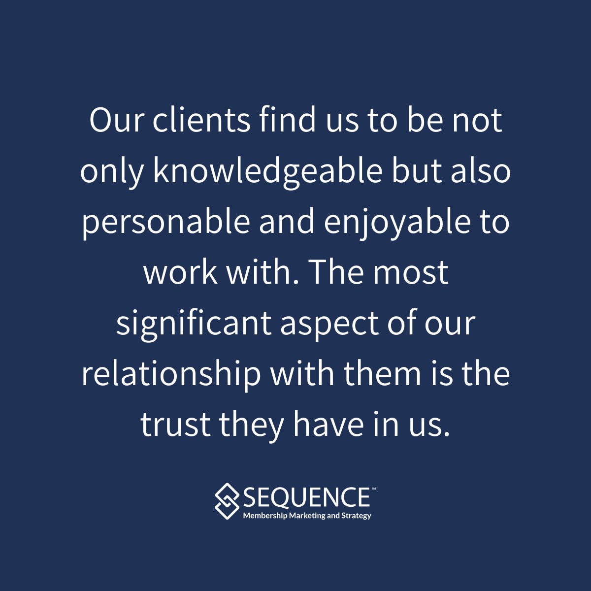 ChrisVaughanPhD's tweet photo. Our clients often tell us that they appreciate our friendly and approachable nature, and we pride ourselves on making sure that every interaction with us is positive and productive.
https://t.co/VcSUeEcEGG
#SequenceConsulting #AssociationGrowth #GrowthManagement #Associations https://t.co/HbK4emCHbA