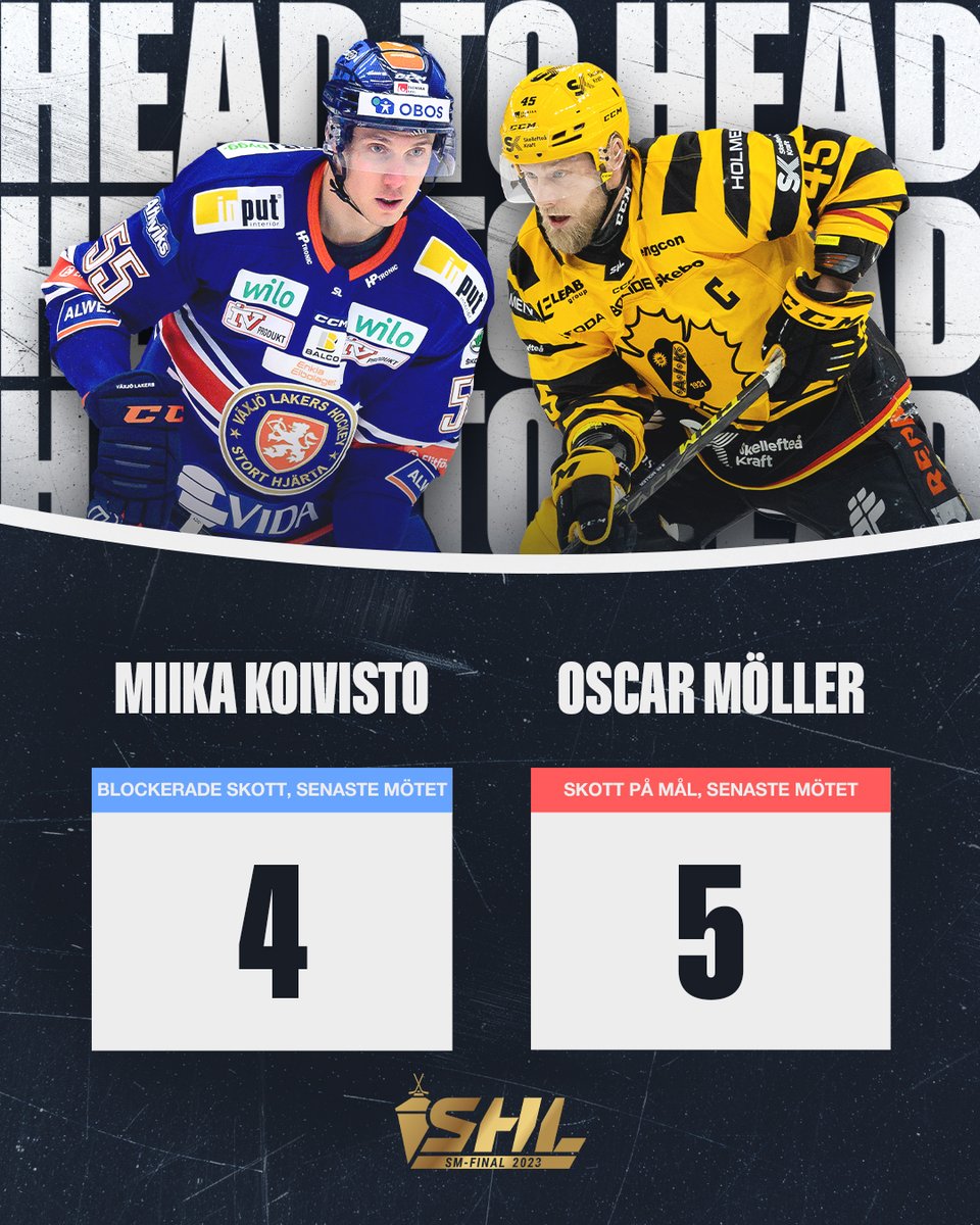 SHLse's tweet photo. Head to head inför kvällens SM-final🔥🏆🏒
📅 24 april 19:30 
#SHL #head2head #SMslutspel #twittpuck #ishockey #VLHSKE https://t.co/h4mfSrBCBg