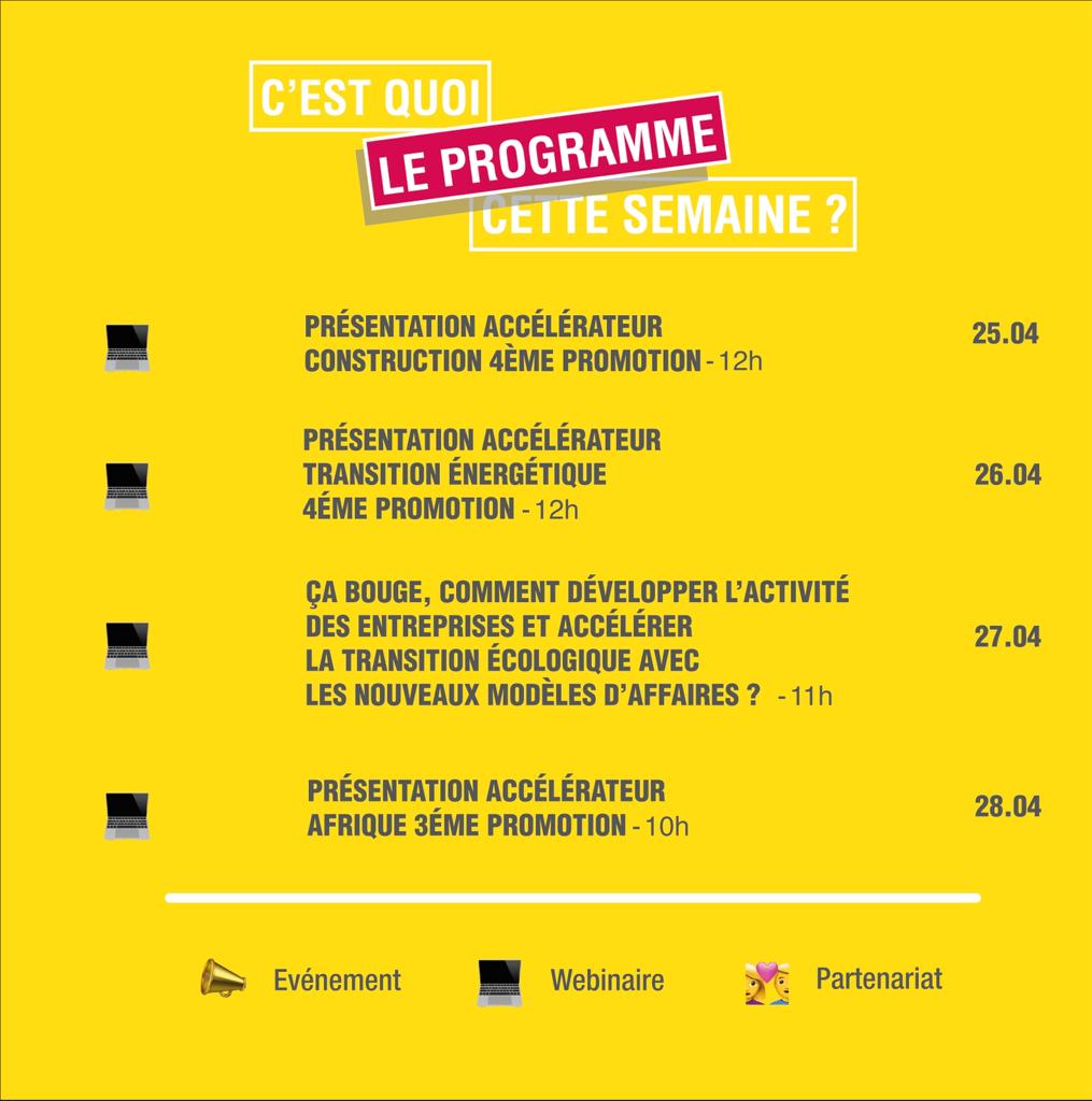 À vos agendas ! 📆 Retrouvez le programme de nos événements de la semaine. Cette semaine, assistez à différents événements inspirés et inspirants. Jetez un œil à notre agenda ici 👉 spkl.io/60124eQ02