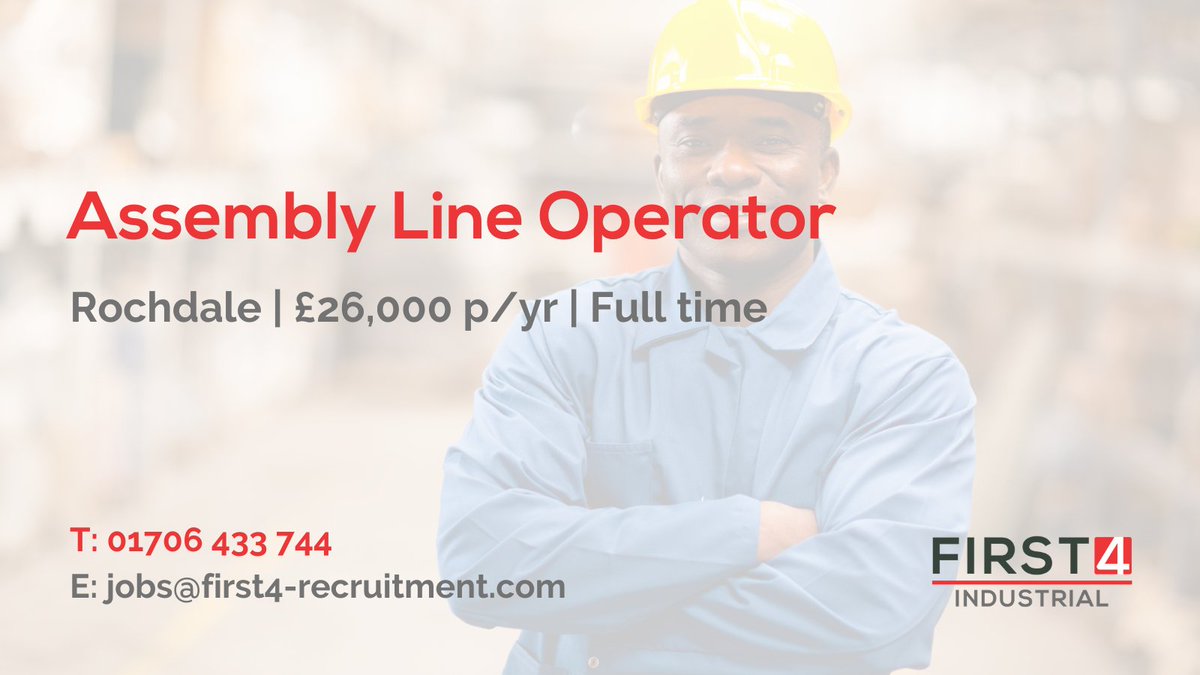 We are currently recruiting for Assembly Line Operators to join our excellent manufacturing client.

You can apply here now 👉 buff.ly/3AlgwCe 

#jobs #recruitment #work #recruitmentjobs #assemblylineoperator #motors #jobopening #rochdalejobs