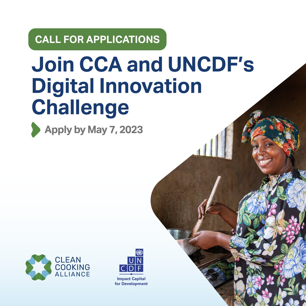 #DYK: 2.4 billion people still live without access to #CleanCooking solutions, costing the 🌍 over $2.4 trillion each year.

CCA and <a href="/UNCDF/">UN Capital Development Fund</a>'s #DigitalInnovationChallenge seeks solutions to catalyze investment across the sector.

Apply by May 7, 2023!
🔗 ow.ly/WeyG50NOqyR