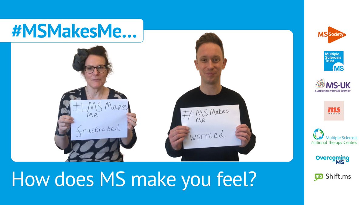 It's MS Awareness Week 2023! This year we're delighted to team up with six other MS charities to amplify the voices of people living with MS louder than ever before.

We're asking people to share how MS makes them feel by using the hashtag #MSMakesMe.

pulse.ly/iggb700qj7