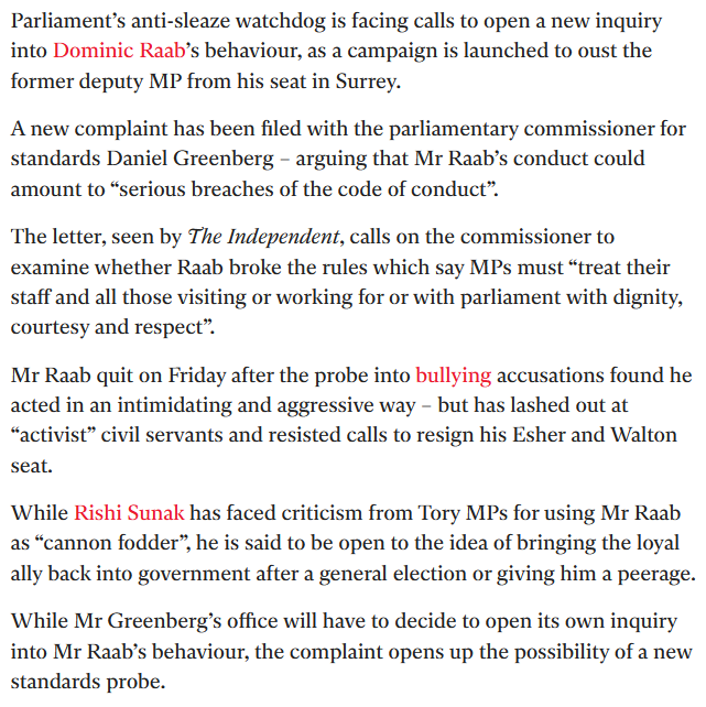 jimmy_1975's tweet photo. 1st they push to remove - #BorisJohnson as an MP - now #DominicRaab is their next target - Will it ever end? - This can`t continue it`s a joke! - #RaabReport https://t.co/jLTDEFOZGK