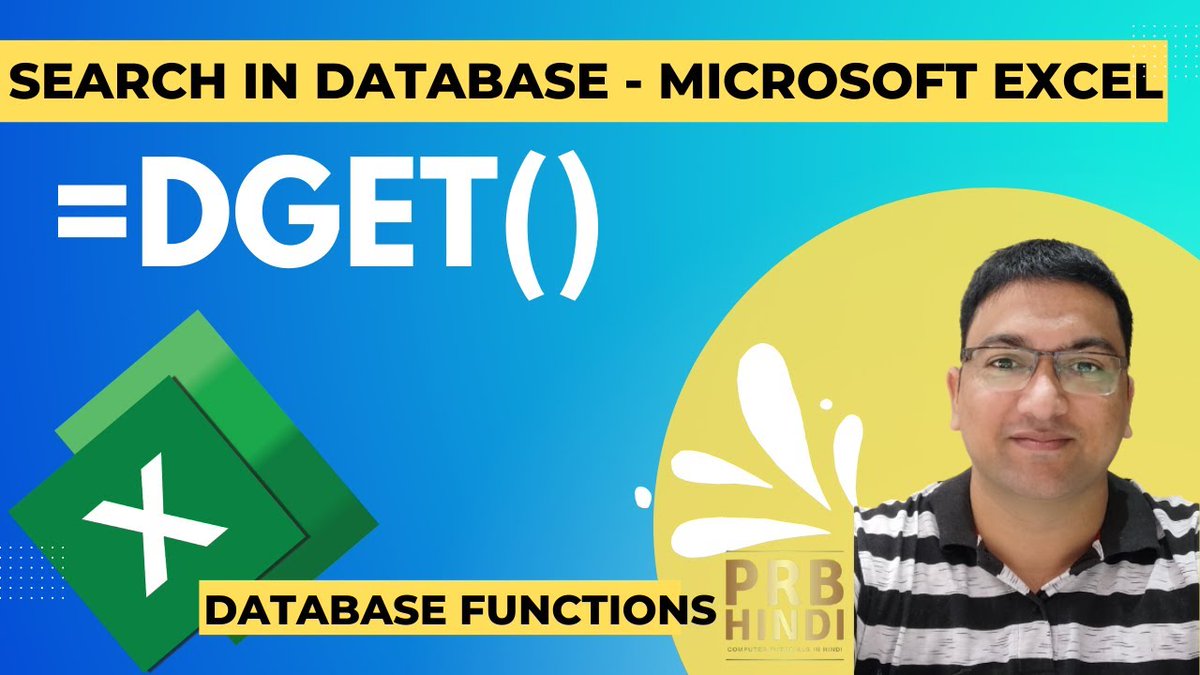 PRsBlog's tweet image. DGET Function in Microsoft Excel is one of the most powerful formula and have more impactful usage when we are working with Dashboards. 
Watch whole video to know about the strengths and shortfalls of DGET Formula. 
#DGET #Microsoft #Excel #PRBHindihttps://youtu.be/Nfr4CuqImN8