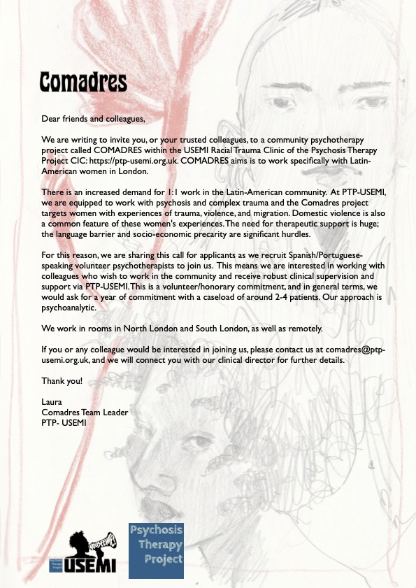 We are recruiting Spanish and Portuguese speaking volunteer therapists for our COMADRES project, a free therapy service for Latin-American Womxn!
charityjob.co.uk/volunteer-jobs…