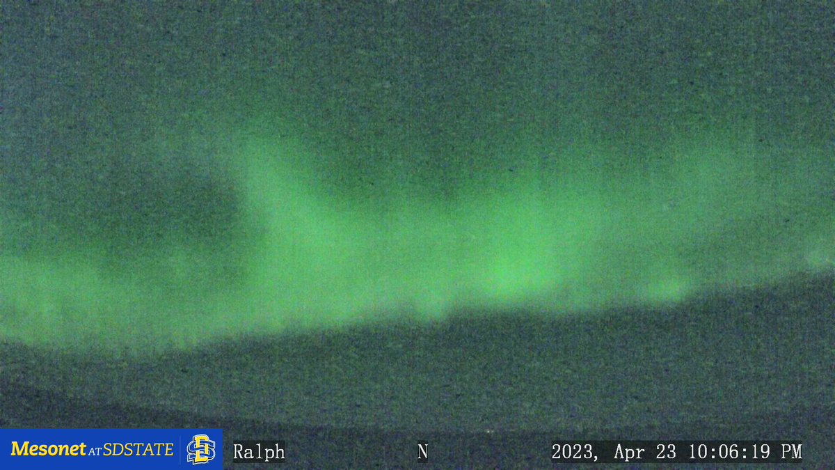 SDMesonet's tweet photo. Our weather cam visibility normally decreases without the sun but tonight a few of them looked up in awe @ this #aurora.  They may not have the highest quality for #NorthernLights but we love their versatility to document so many phenomena 24/7 across the state of South Dakota. https://t.co/SZWAqF7YC0