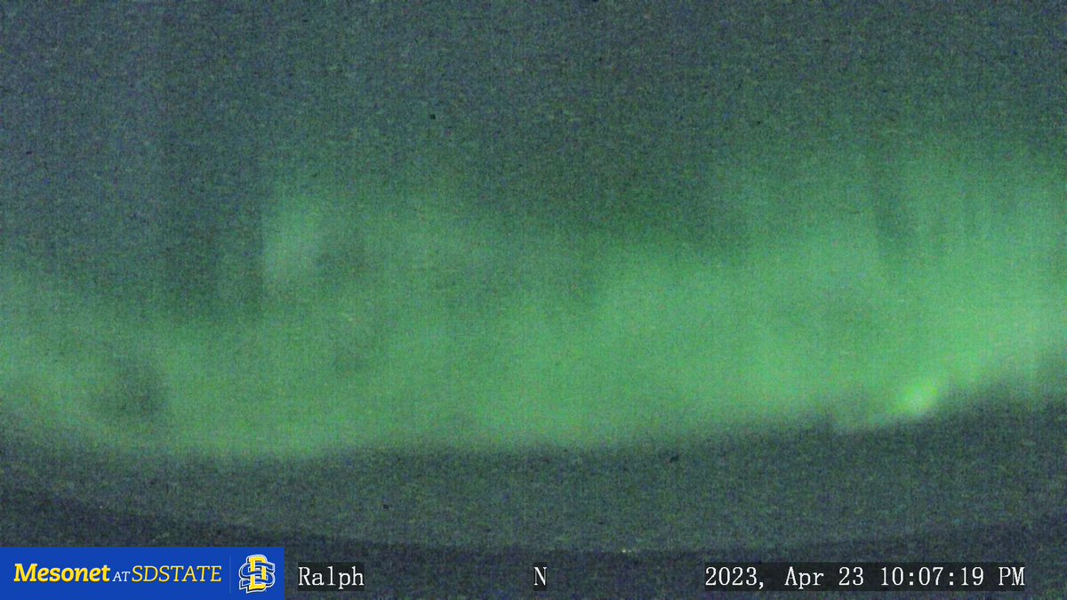 SDMesonet's tweet photo. Our weather cam visibility normally decreases without the sun but tonight a few of them looked up in awe @ this #aurora.  They may not have the highest quality for #NorthernLights but we love their versatility to document so many phenomena 24/7 across the state of South Dakota. https://t.co/SZWAqF7YC0