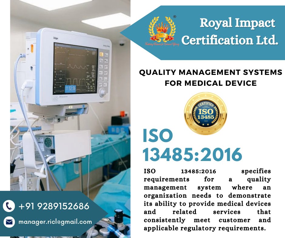 ricliso2047's tweet photo. ISO 13485:2016 specifies requirements for a quality management system for medical devices. #iso9001 #ISO14001 #ISO13485 #iso45001 #ISO22000 #halalcertification #KOSHERCertification #cecertification #CMMI #certificationbody #royalimpactcertificationlimited #isocertificationindia https://t.co/JTK1FXlFyb