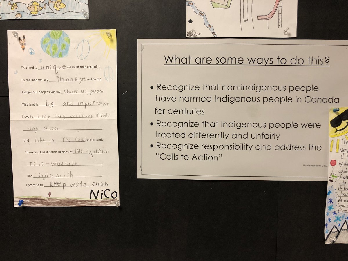 Truth &amp; Reconciliation at Gilmore: 

Many primary &amp; intermediate students wrote their own personal land acknowledgments. Such a powerful way to honour the unceded territories we live, learn, and play.
