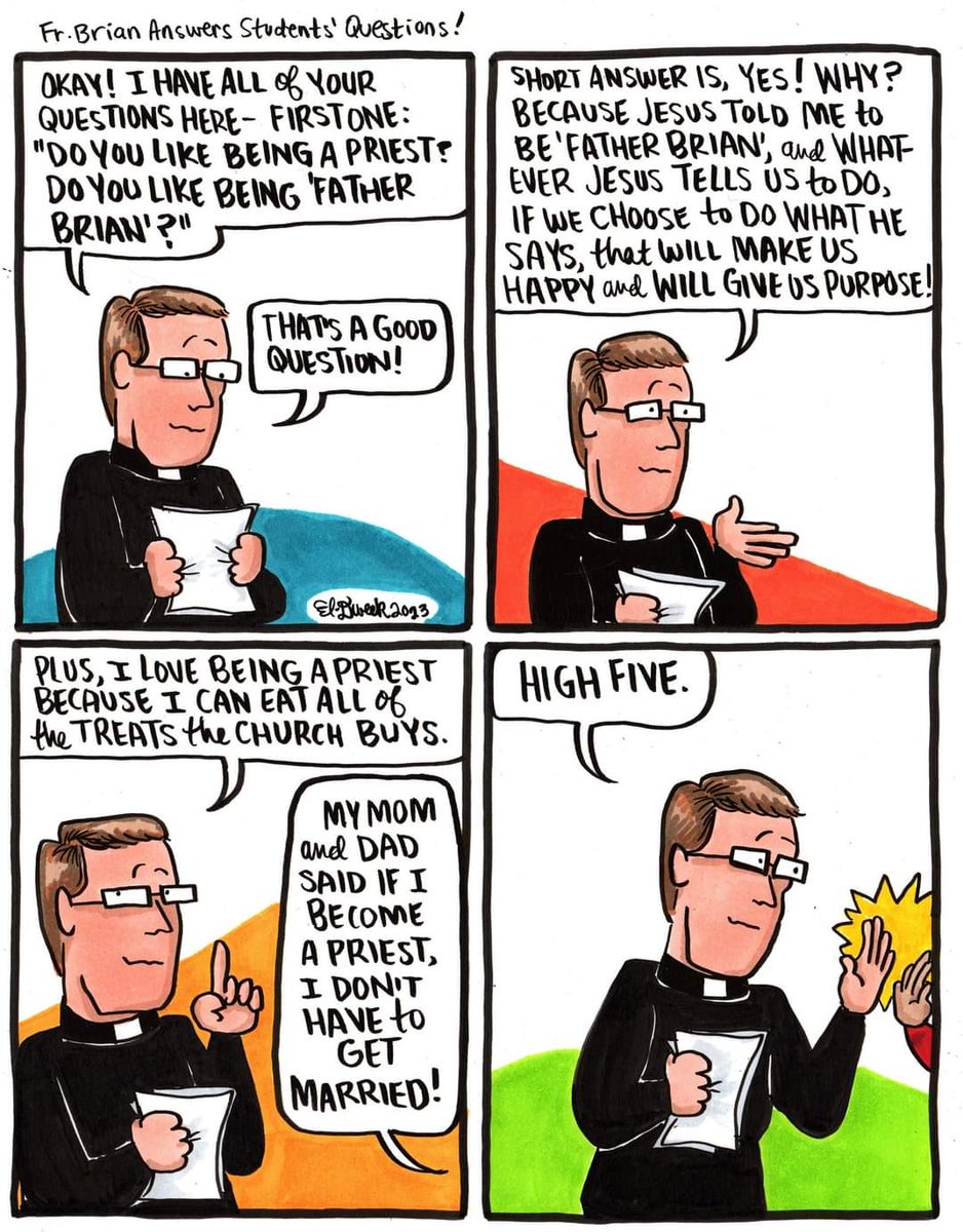 Amanda_ElDweek's tweet photo. This week's and last week's parish Facebook page comics!
(In that order.)
#Catholic #CatholicTwitter #Catholiccomics #comics #webcomics #signofthecross #spock #thirdbasecoach #startrek #baseball #catholichumor https://t.co/rBEsSu6JUi