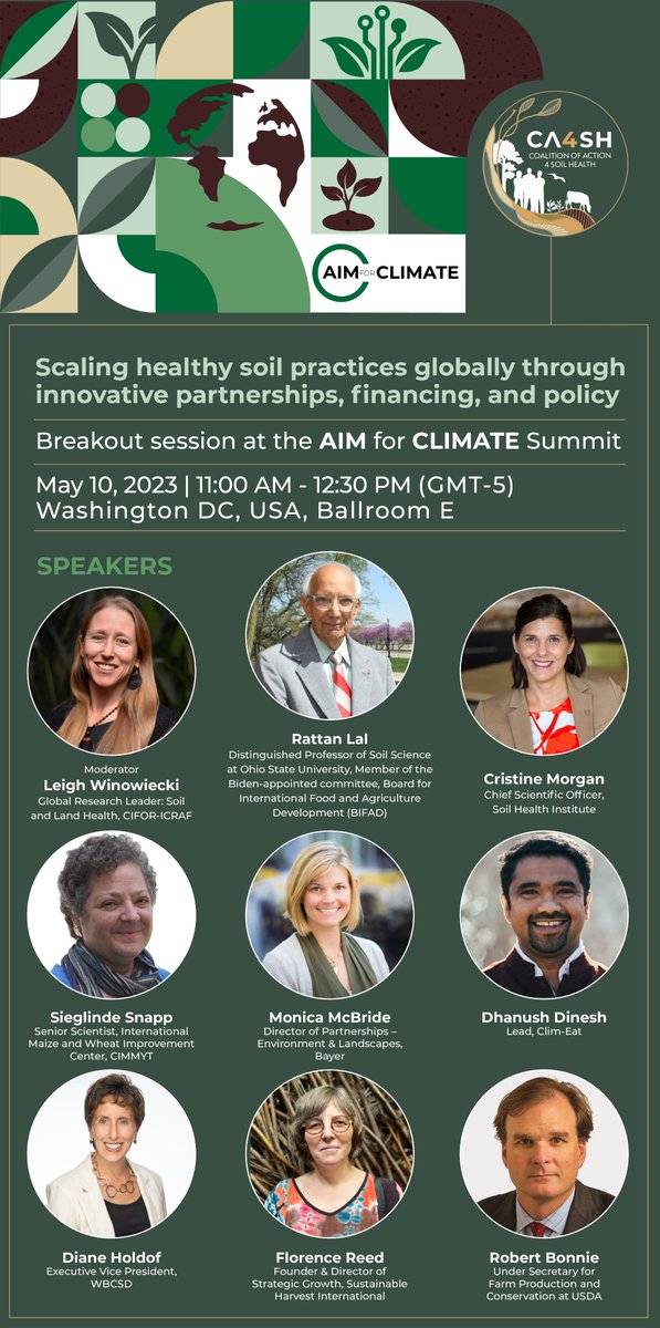 The @AIMforClimate Summit is fast approaching! #AIM4CSummit brings a community of industry-wide pioneers in #ClimateSmartAg and #FoodSystems innovation💡 and provides opportunity for global conversations🌐.

Meet our panel of experts!
 
Learn more here: bit.ly/3AoI364