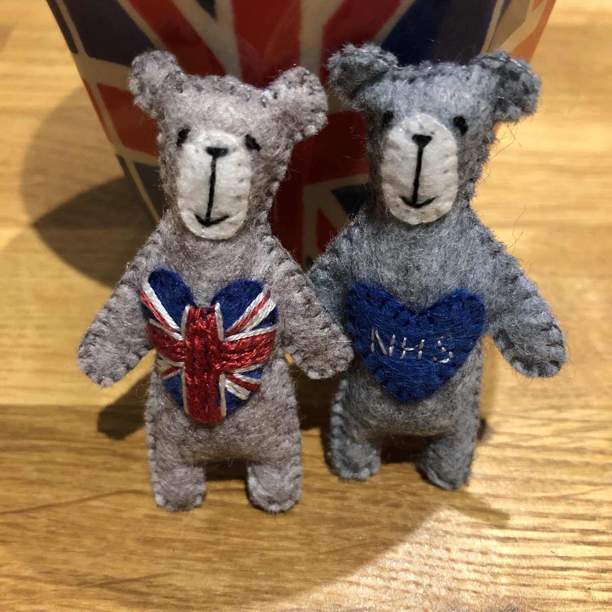 HeartFeltJudy's tweet photo. Two new #pocketbears freshly listed on my #etsyshop #minibears #handsewn #pockethug #madeinnorthamptonshire #thankyouNHS #unionjackbear #bears https://t.co/W3MX4ZzkGH