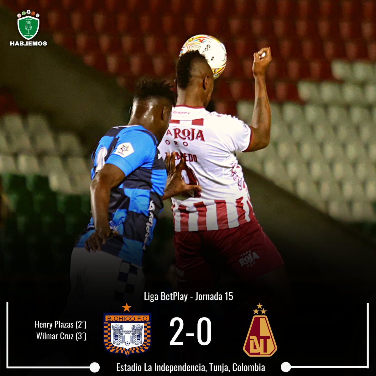 HABLEMOS_CD's tweet photo. ⚽🇨🇴| #LigaBetplay
-
El ‘ajedrezado’ le ganó al 'Vinotinto y Oro'
Se jugó el encuentro en el estadio La Independencia entre @BCHICOFCOFICIAL y @cdtolima por el cierre de la jornada dominical de la fecha 15 de la Liga Betplay.
#CHITOL https://t.co/wIb545QOOK