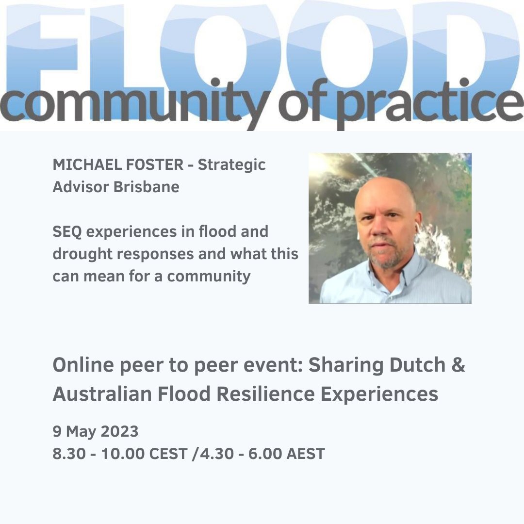 Flood_CoP's tweet image. My pleasure to invite you to a #AusNed OnLine topic on &quot;How does a Dutch or Australian community know it is safe to live on a floodplain&quot;  Guests @NancoDolman and #MikeFoster will help getting the discussion going.  Plus your thought too please  Register   events.humanitix.com/sharing-dutch-…
